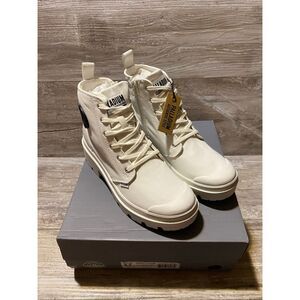 Palladium Star White Pallabase Twill Womens Sneakers Sz 8.5